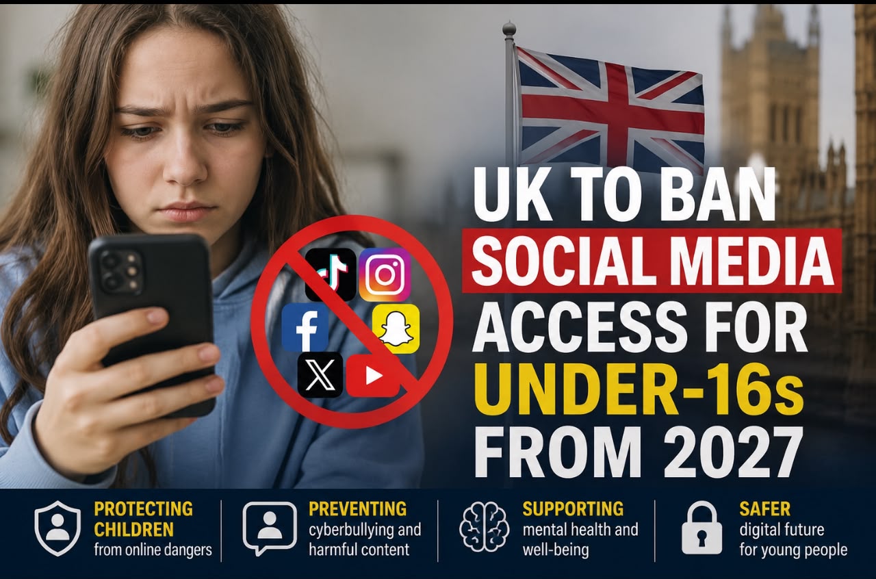 UK to Ban Social Media Access for Under-16s from 2027