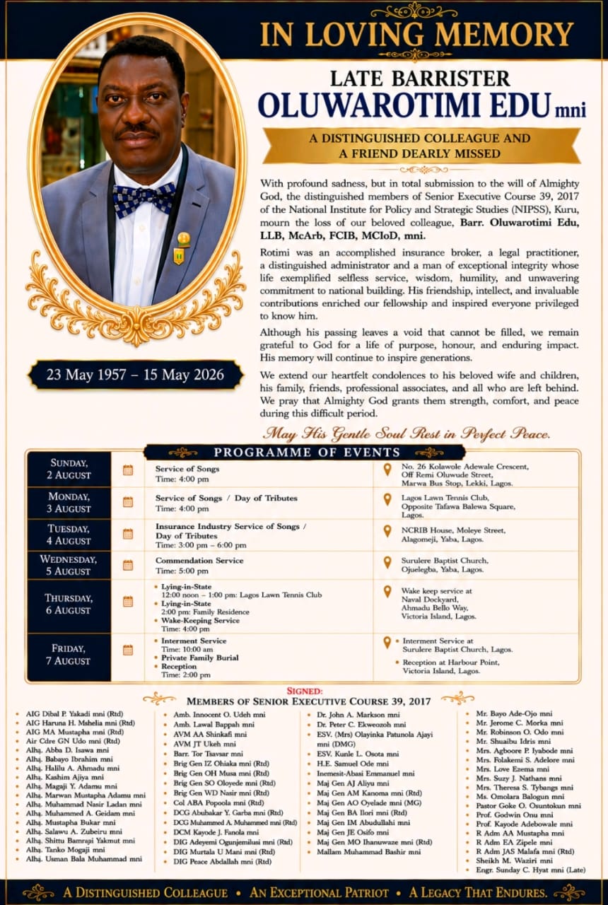 HONOURING THE LEGACY OF BARRISTER OLUWAROTIMI EDU, mni