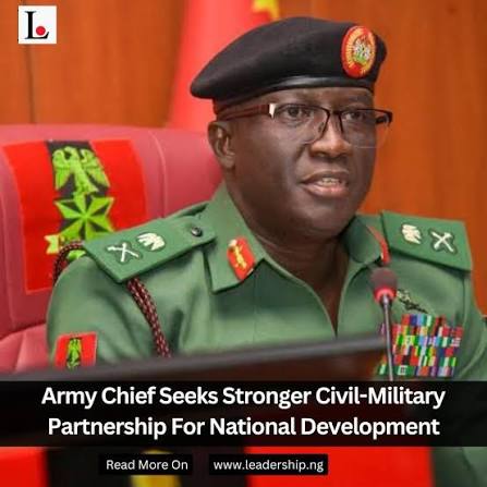 Army Chief Calls for Stronger Civil-Military Partnership to Drive National Development