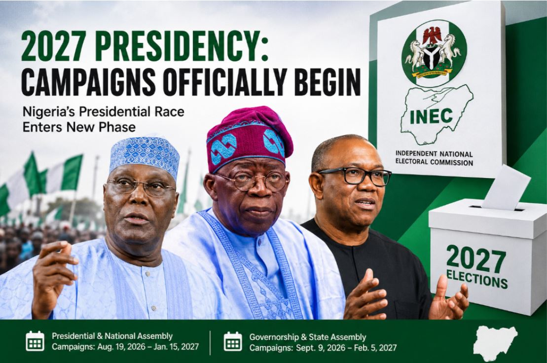 2027 Presidency: Presidential Campaigns Officially Begin in Nigeria