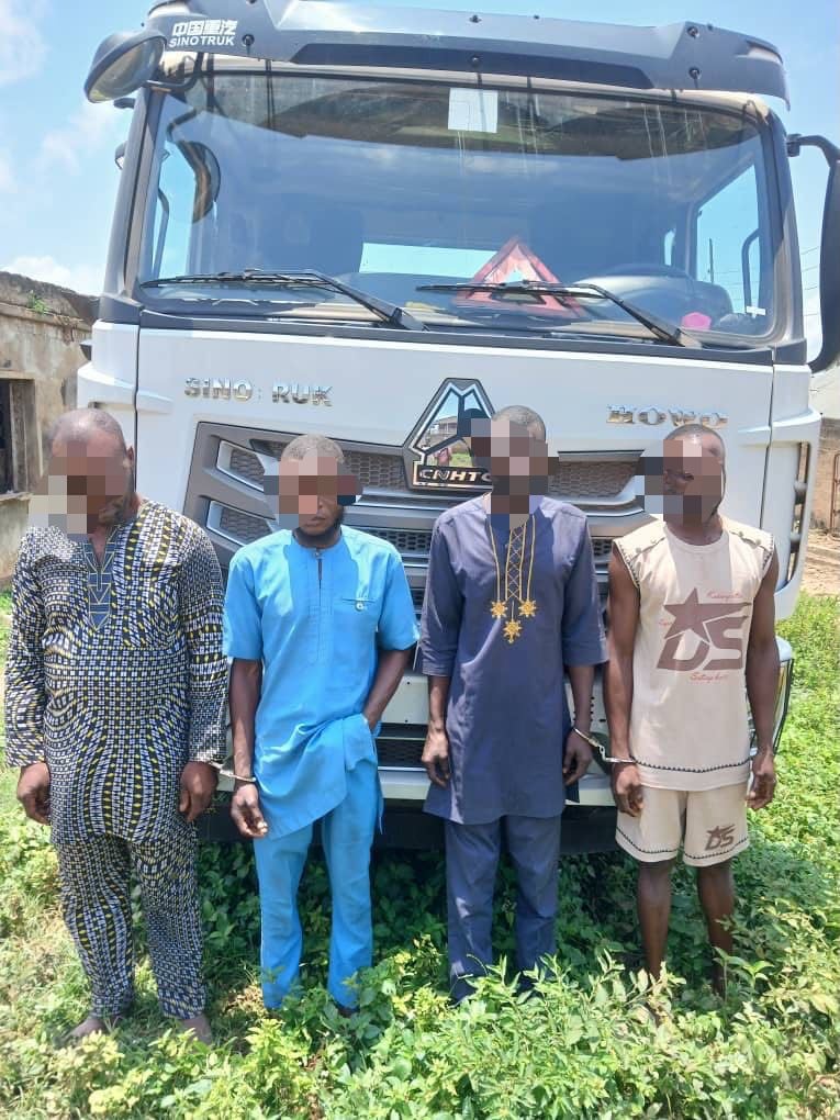 Police arrest four over alleged truck hijacking in Oyo