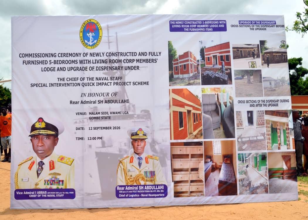 NIGERIAN NAVY COMMISSIONS CORPS MEMBERS LODGE, UPGRADES DISPENSARY IN GOMBE By TalkJudith