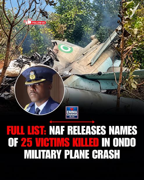 NAF Releases Names of 25 Victims Killed in Aircraft Crash
